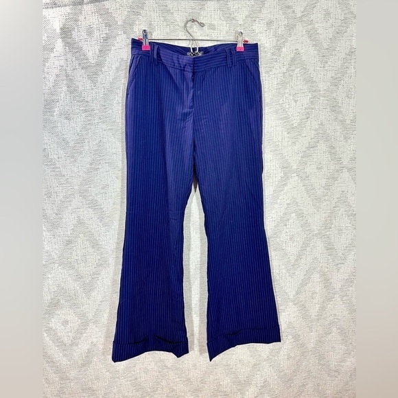 Bitten Sarah Jessica Parker purple pinstripe trousers size 8 - Picture 1 of 5